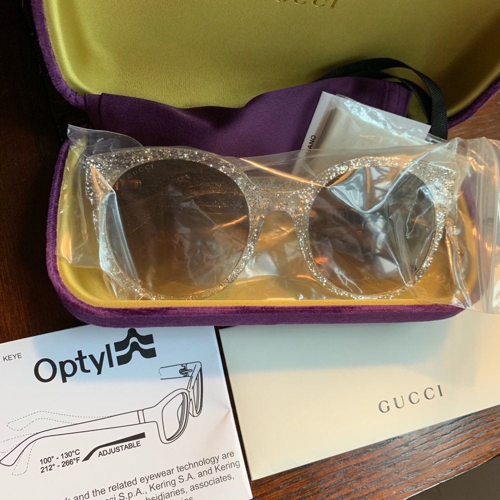 ⛔️SOLD⛔️Authentic Gucci 54 Glitter Round Acetate - Picture 6 of 8